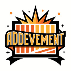 Addevement logo with explosion and stars