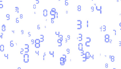 透過・透明な背景PNG素材：青いデジタル数字のノイズ