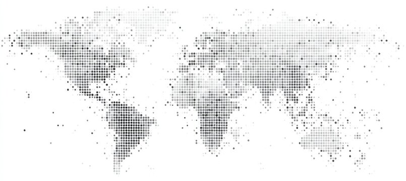 World map in dotted halftone style - Powered by Adobe