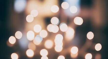 Abstract Warm Bokeh Lights Background: Festive Golden Blurred Lights for Design