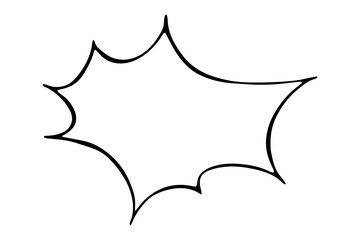 Hand drawn speech bubble Blank empty message box Textbox frame for banners, price tags, stickers, design