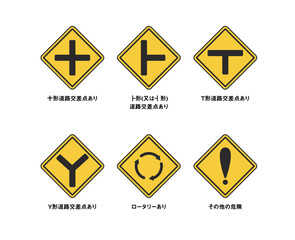 黄色い標識セット1※実際の標識とは異なります。デザイン素材としてご利用ください。