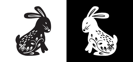 black and white rabbit 1