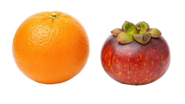 Oranges Fruit and Ramphal Fruit isolated on transparent background 