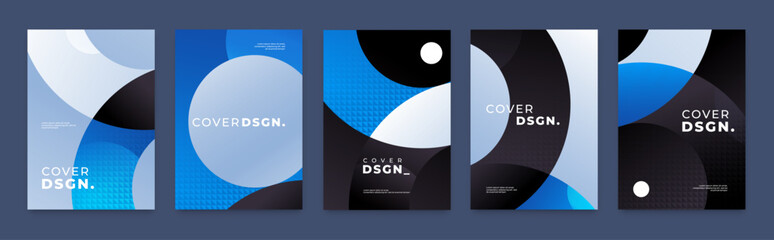 Abstract Geometric Cover Design A4 Template With Dark Background. Business Template, Brochure, Annual Report, Magazine, Poster, Presentation, Portfolio, Flyer, Proposal, Banner, Vector Illustration.