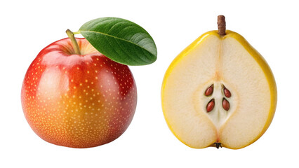 Nance Fruit and Quince Fruit isolated on transparent background