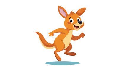 Obraz premium Happy cartoon kangaroo jumping with joy