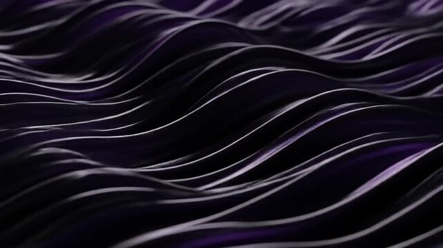 Abstract wavy pattern of dark purple and silver lines creating a flowing, textured surface.