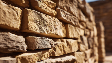 Fototapeta premium Textured sandstone wall with abstract patterns, showcasing nature's timeless artistry