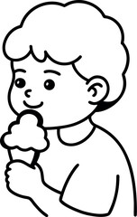 Kid Eating Ice Cream Summer Treat