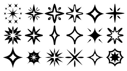 sparkle star icon, star sparkle vectors, Shining sparkle icon, Blink twinkle, sunburst star shapes collection.