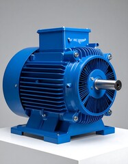 Industrial electric motor, blue