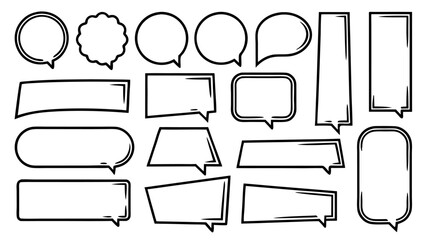 Obraz premium Set of Hand Drawn Speech Bubbles on tranparent background
