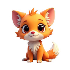 Fototapeta premium A cheerful, cartoonish creature with large eyes and fluffy fur.