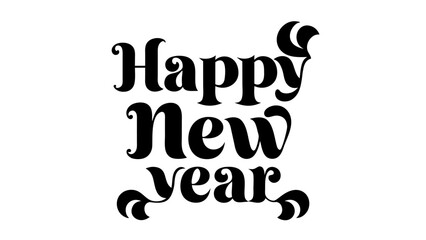 Happy New Year typography lettering design
