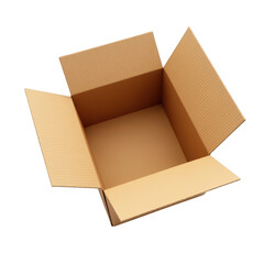 Empty cardboard box open and ready for use.