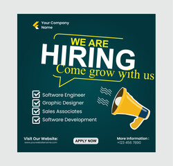 We are hiring job media social post template