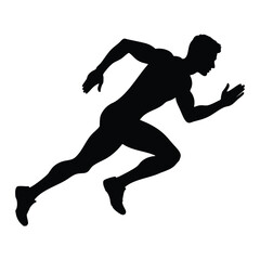 Running Man Silhouette - Speed, Fitness & Athletic Motion