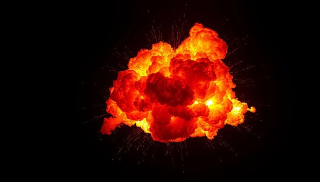 Intense fiery explosion, radiating heat and light, against a dark backdrop,  fire,  hellfire