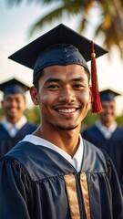 Happy graduate smiling