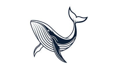 Fototapeta premium Artistic illustration of a humpback whale with a stylized design