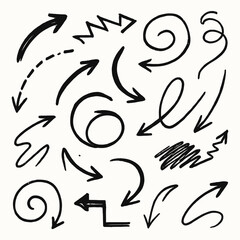 vector illustration of a doodles arrow