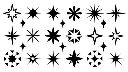 sparkle star icon, star sparkle vectors, Shining sparkle icon, Blink twinkle, sunburst star shapes collection.