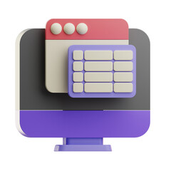 3D Illustration, calendar and planner
