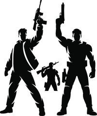 Combat Stance Silhouette Pack  Tactical, Urban, and Heroic Characters