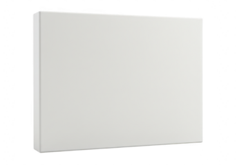 A blank white canvas stands ready for artistic creation, isolated on a clean transparent background