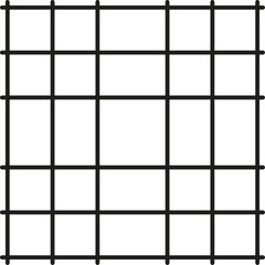 A simple grid pattern composed of black lines creating a square layout vector