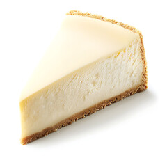 A slice of creamy cheesecake with a graham cracker crust