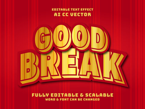 3d game for lucky. good break text effect - Powered by Adobe
