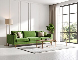 Obraz premium Modern living room with green sofa
