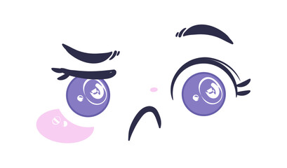 Set Hand drawn flat design kawaii face collection