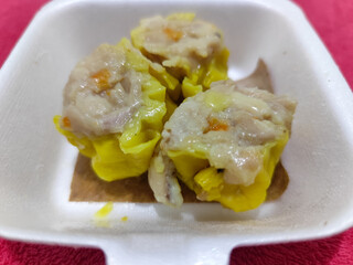 Dimsum The food menu at the Mie Gacoan restaurant which has a soft texture and delicious taste.
