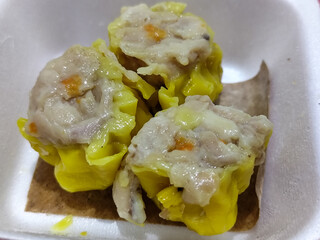 Dimsum The food menu at the Mie Gacoan restaurant which has a soft texture and delicious taste.