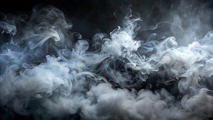 Mysterious swirling smoke effect on a dark background for artistic compositions