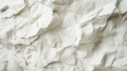 Obraz premium White sculpted texture resembling cracked plaster or eroded stone surface with organic, jagged contours and natural depth