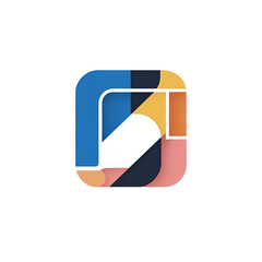 Abstract vector logo design for a company, symbolizing business growth with a colorful financial data chart icon