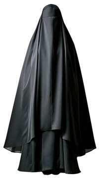 Black Cloth Garment Draped Elegantly in Vertical Form with Soft Texture and Flowing Fabric Appearance