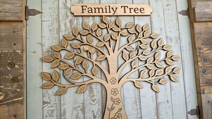 Heritage and legacy represented in wooden family line