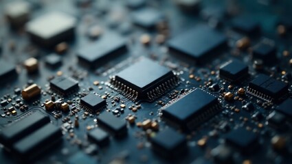 Electronic circuit board microchips electronic components