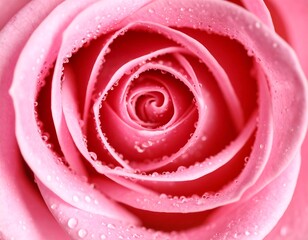 Close-up of a delicate pink rose, covered in water droplets (1)