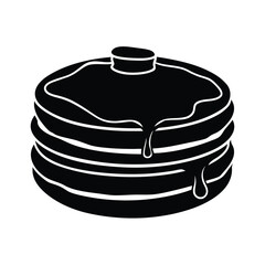 Stack of Pancakes with Syrup and Butter on a White Background