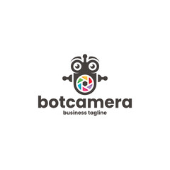 colorful bot camera logo vector