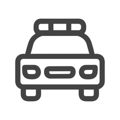 Obraz premium Simple Outline Police Car Law Enforcement Vehicle Transport Icon