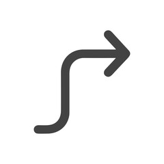 Simple Minimalist Rounded Corner Arrow Direction Sign Symbol Icon Graphic