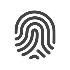 Simple Minimalist Fingerprint Rounded Line Style Security Identification Icon