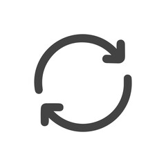 Minimalist Rounded Arrow Circle Recycle Reload Update Sign Icon